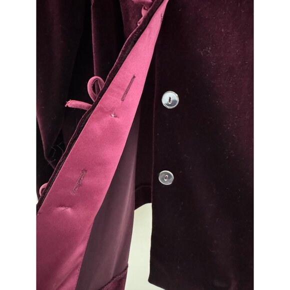 Coldwater Creek Velvet Blazer Size 18W Burgundy Satin Bow Detail Velour Jacket - Picture 5 of 10